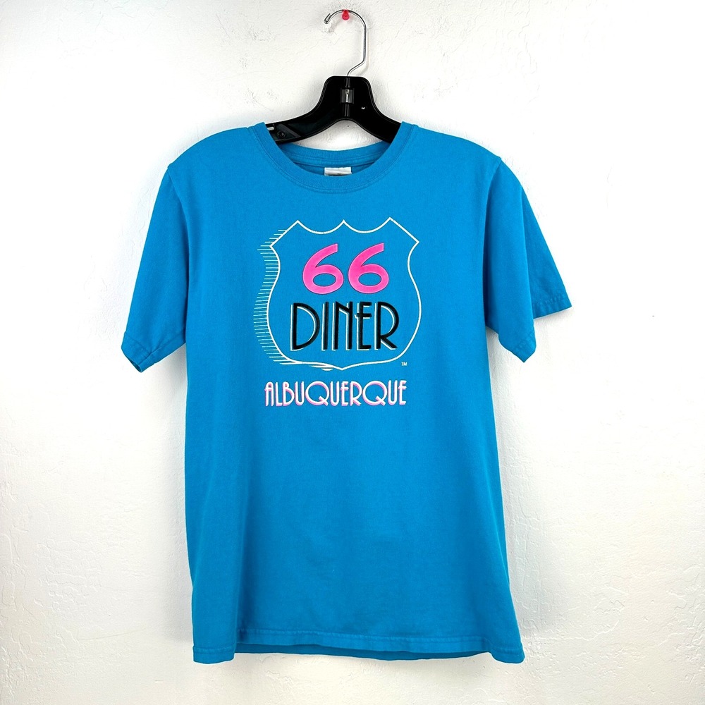 Vintage Route 66 Diner Albuquerque T-shirt Mens S Blue Souvenir Travel Gift